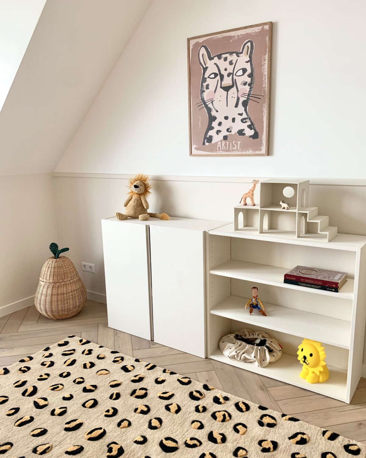 Rug LEOPARD Beige / Brown and Black Print 6.5 x 9.8ft