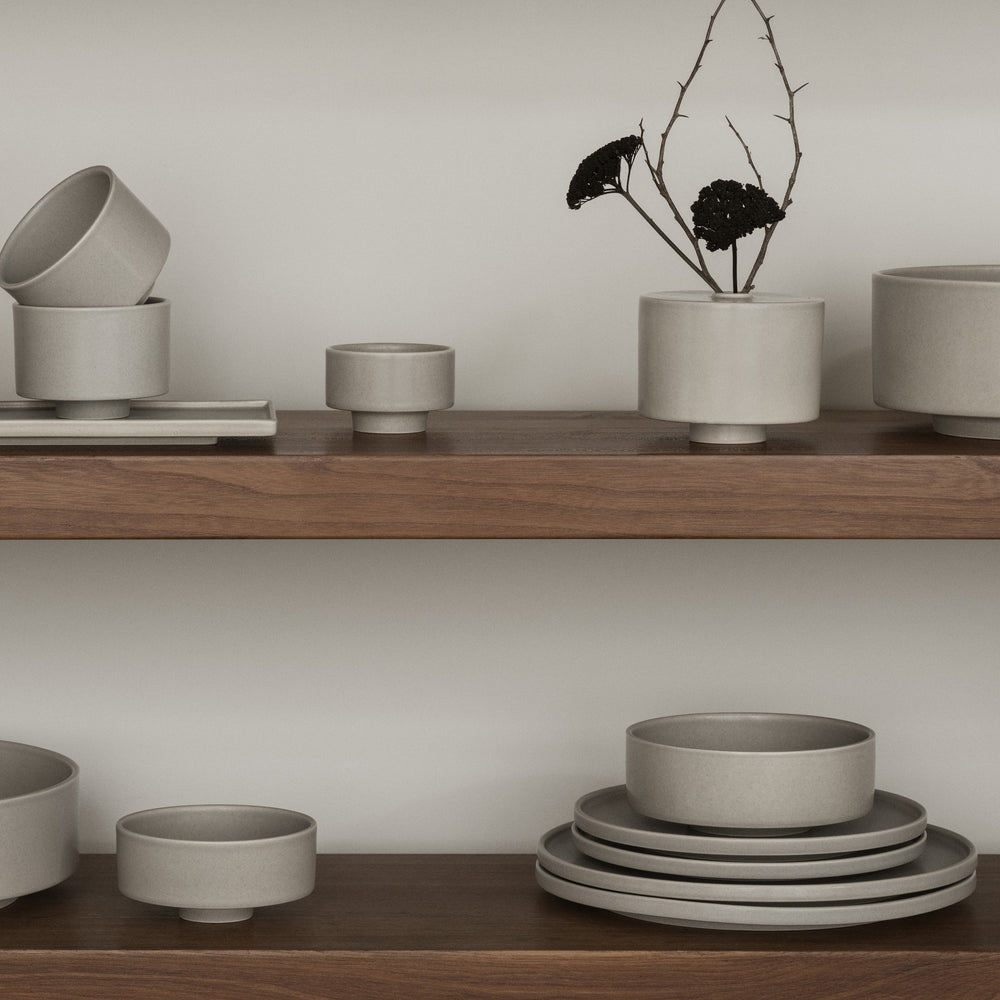 Set of 2 MAKOTO Stoneware Japanese Inspired Bowl with Pedestal - Dip, Cereal, Soup, Pasta and Rice Bowls By Blomus