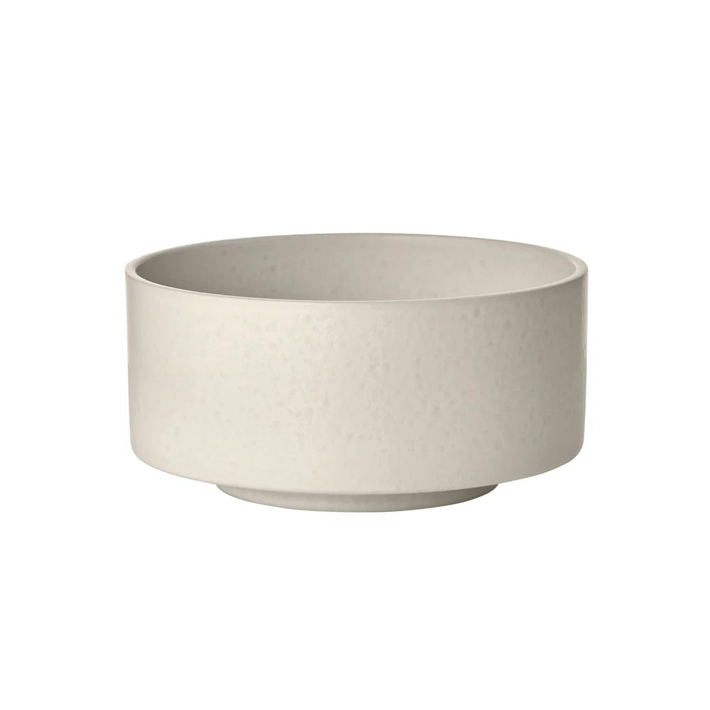 MAKOTO Japanese Style Stoneware Serving Bowl with Pedestal for Salad, Pasta or Vegetables by Blomus