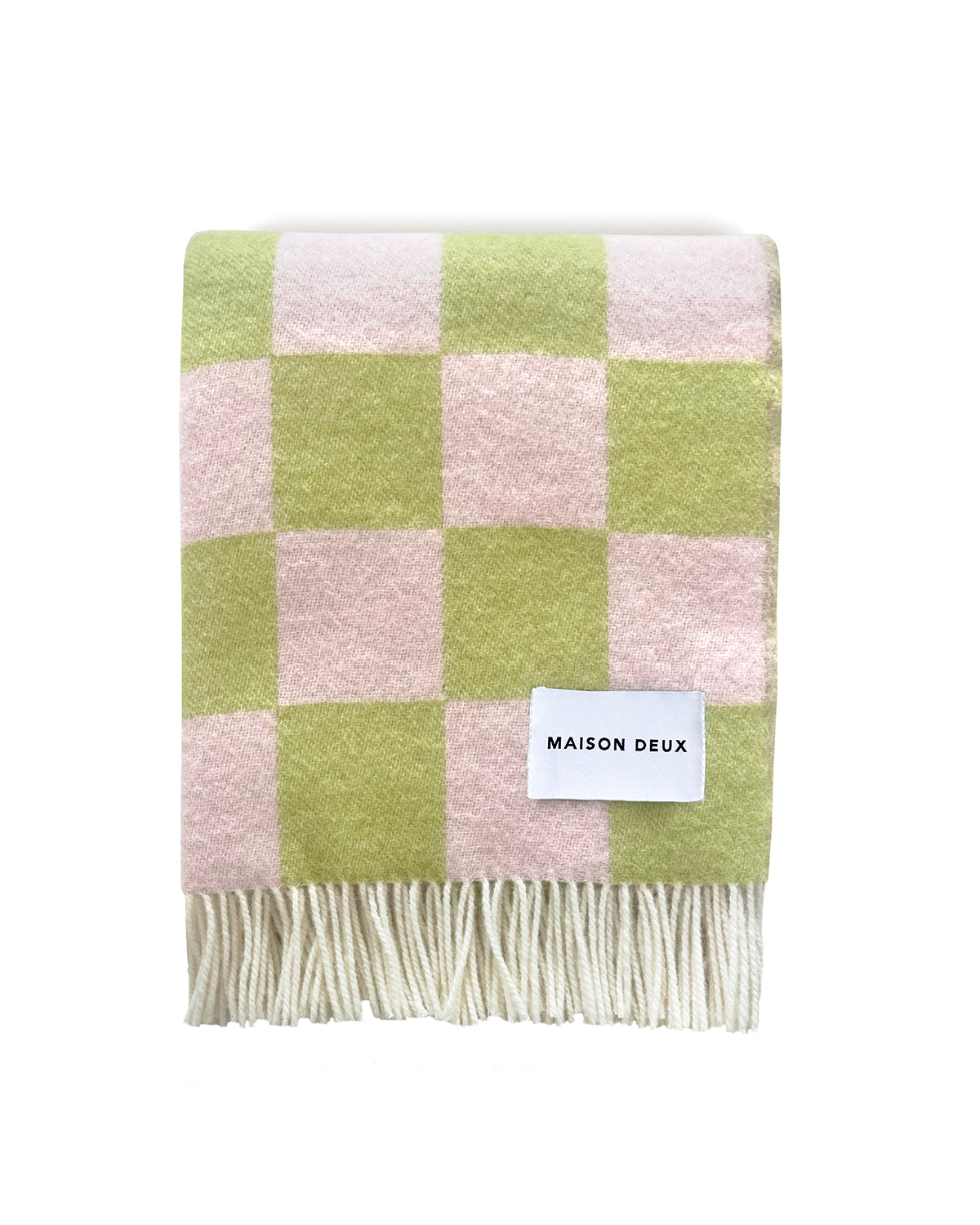 Blanket CHECKERBOARD Kiwi / Pink 4.25 x 6.5ft