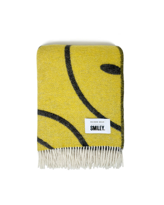 Maison Deux x Smiley Blanket SMILEY Yellow / Black Print 4.25 x 6.5 ft