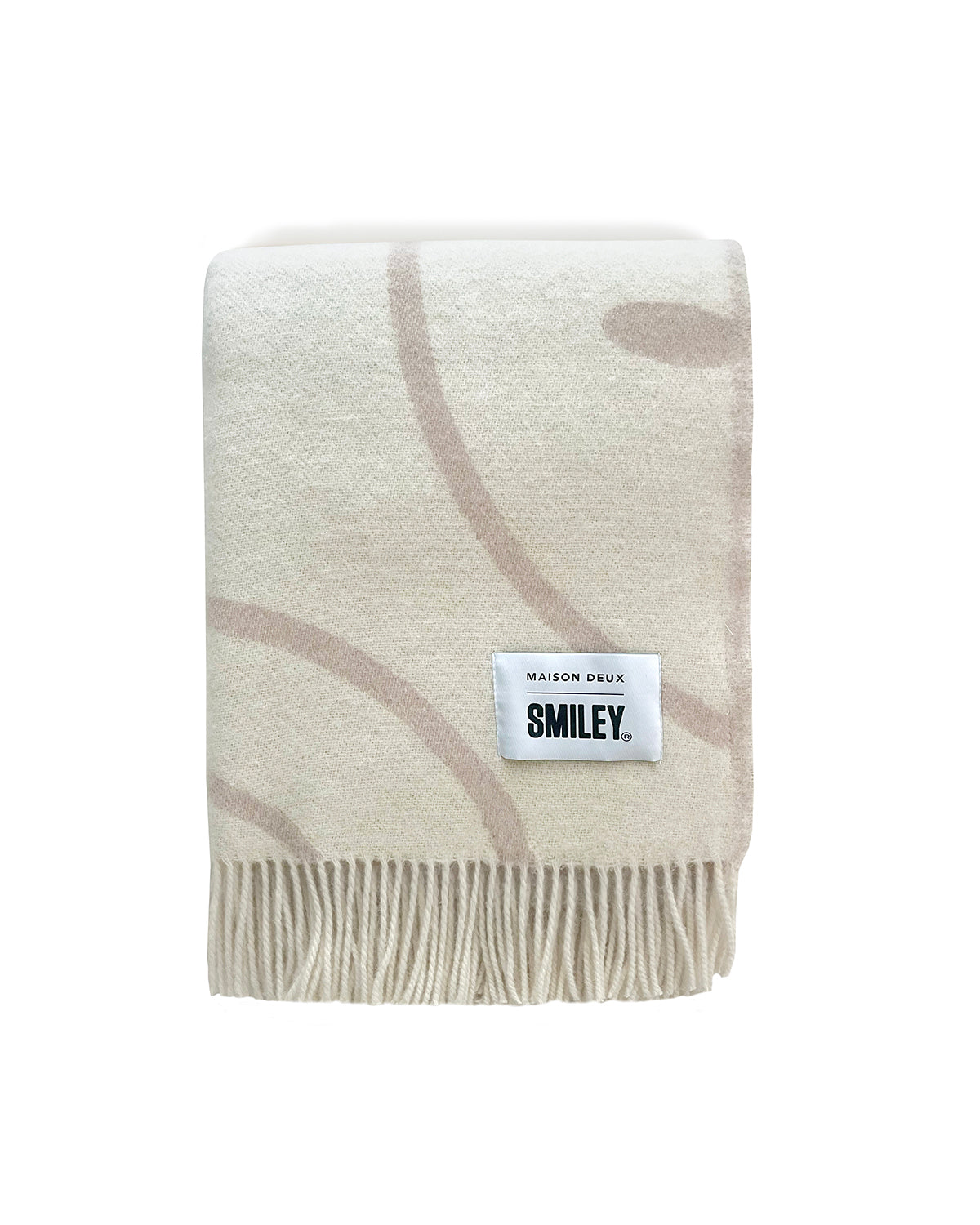 Blanket SMILEY White / Grey Print 4.25 x 6.5ft