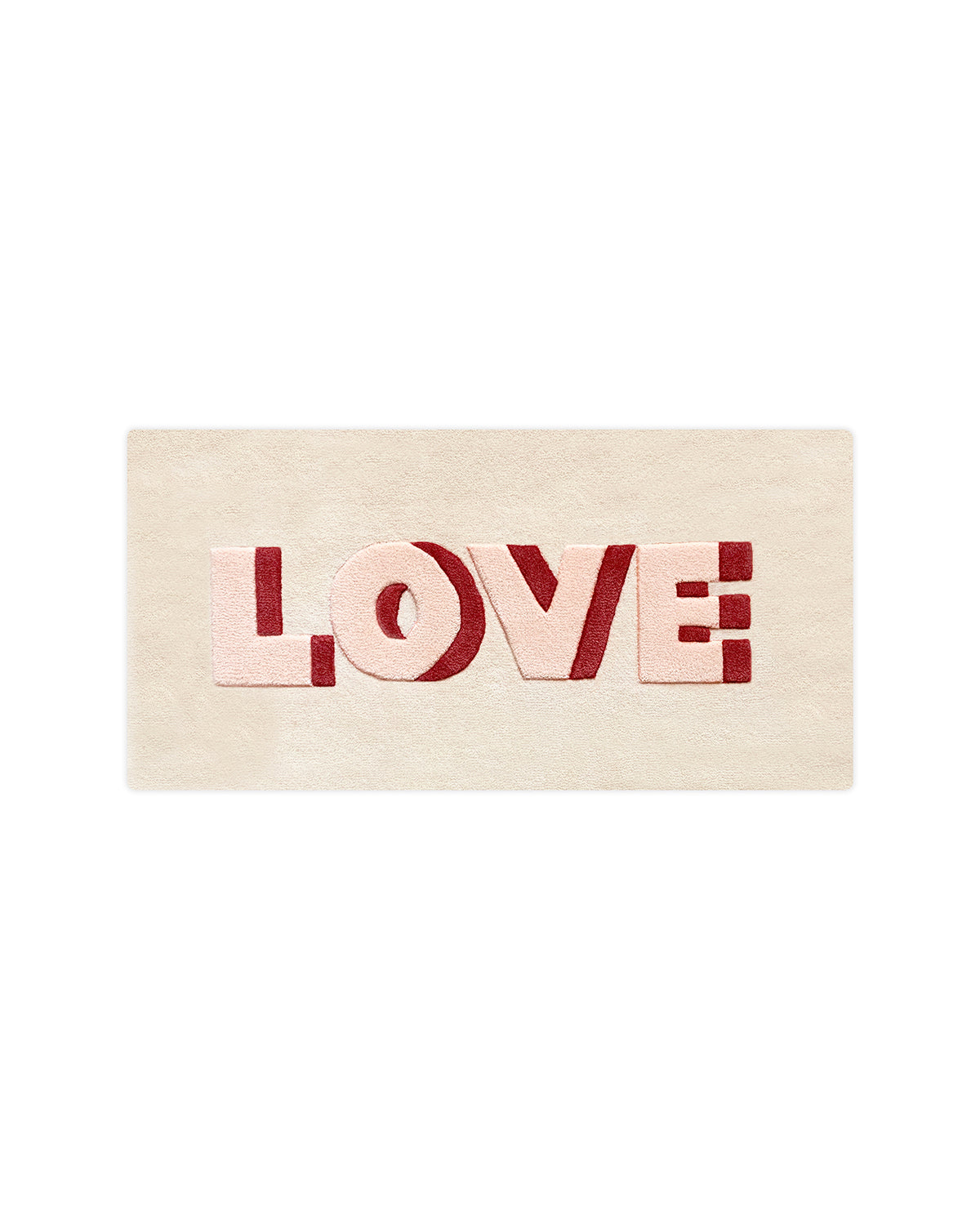 Rug LOVE Cream / Red Print 3.3 x 1.6ft