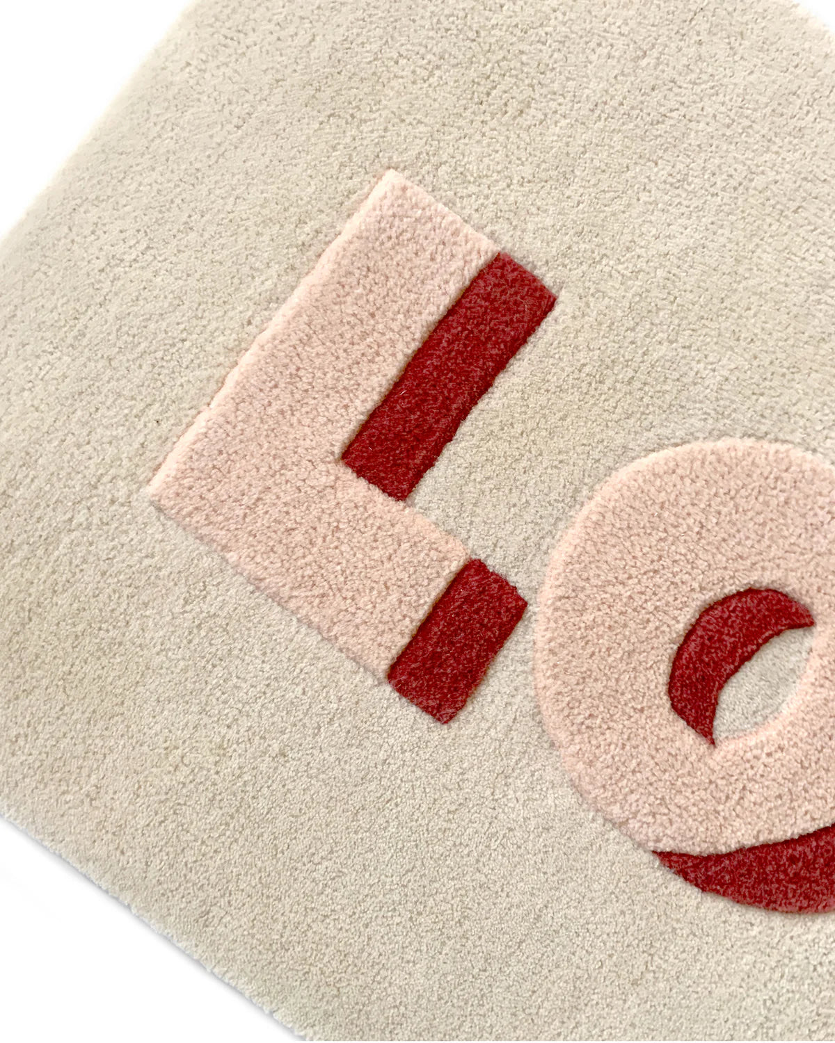 Rug LOVE Cream / Red Print 3.3 x 1.6 ft by Maison Deux