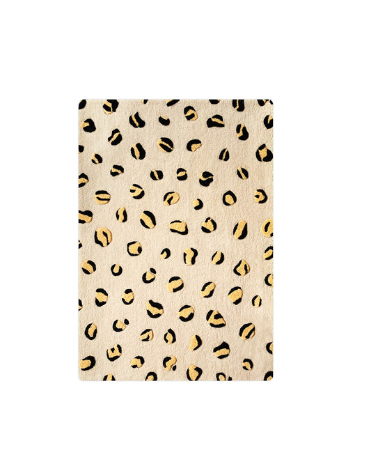 Rug LEOPARD Beige / Brown and Black Print 2.6 x 3.9ft