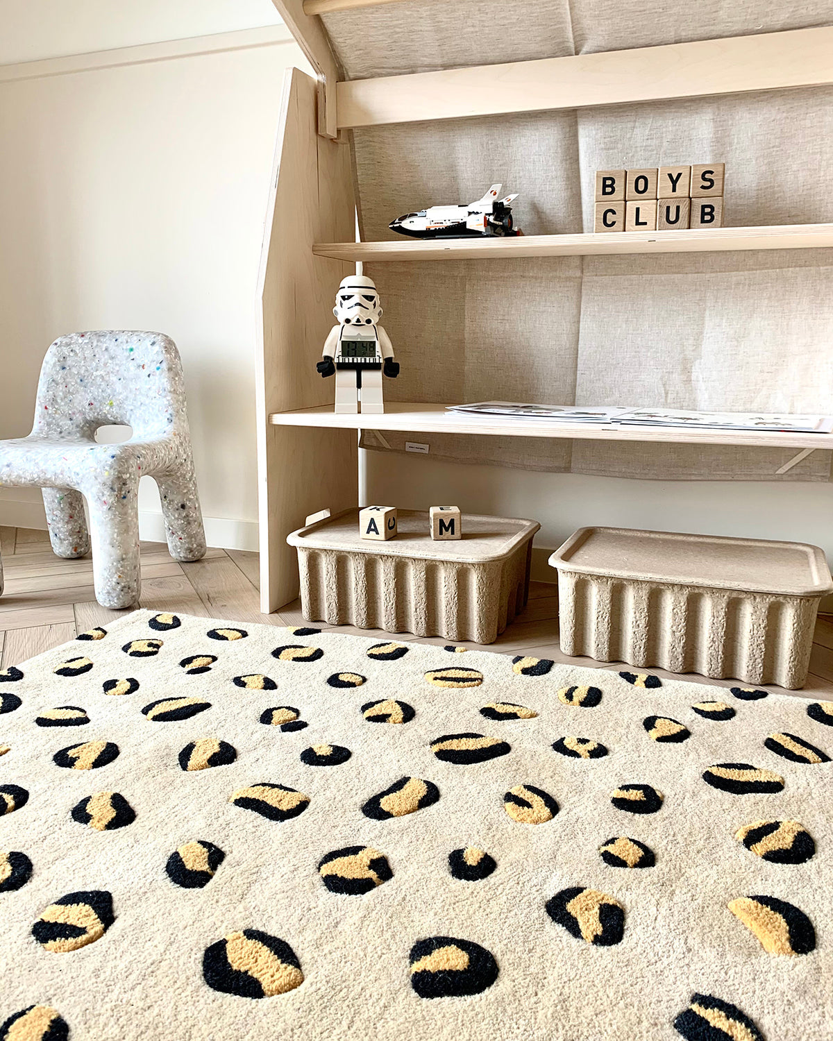 Rug LEOPARD Beige / Brown and Black Print 2.6 x 3.9ft