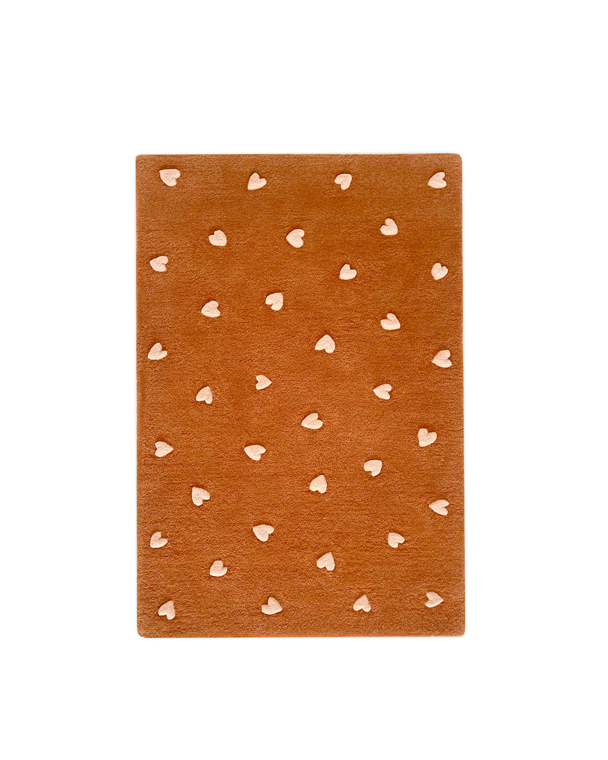 Rug HEARTS Brown / Pink Print 2.6 x 3.9ft