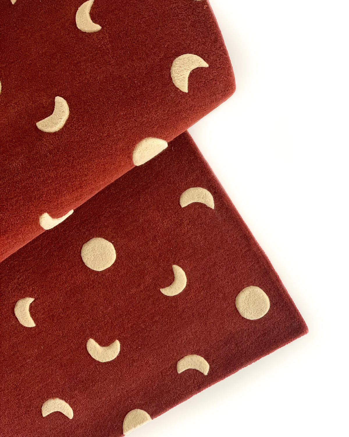 Rug MOONS Brick Red / Gold Print 2.6 x 3.9ft