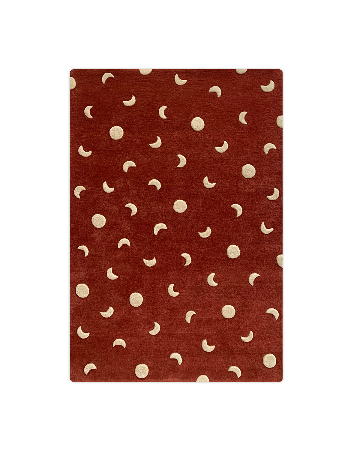 Rug MOONS Brick Red / Gold Print 3.9 x 5.9ft