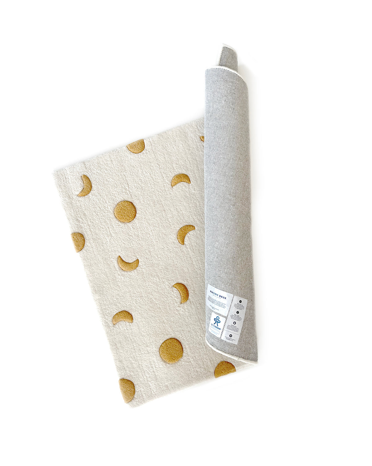 Rug MOONS Cream / Gold 2.6 x 3.9 ft by Maison Deux