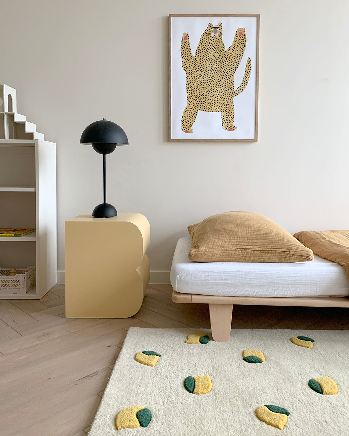 Rug LEMONS Cream / Yellow Print 2.6 x 3.9ft