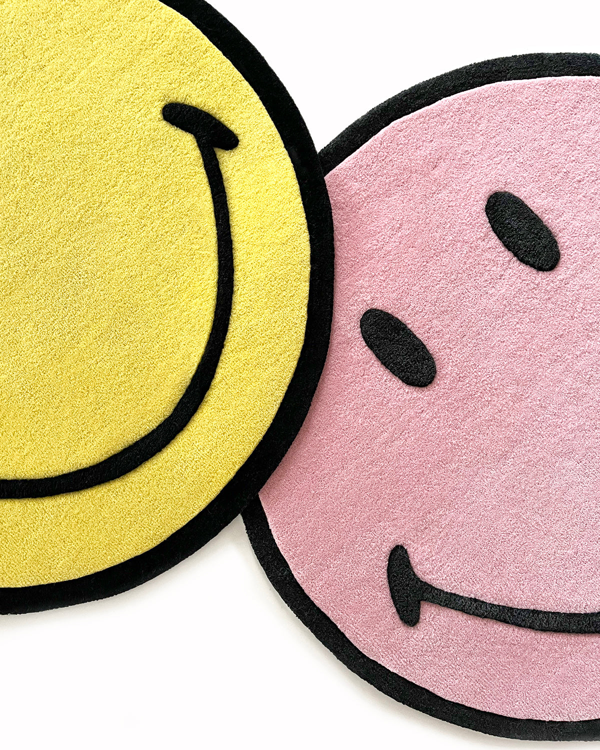 Rug SMILEY Pink Round Diam. 3.2ft