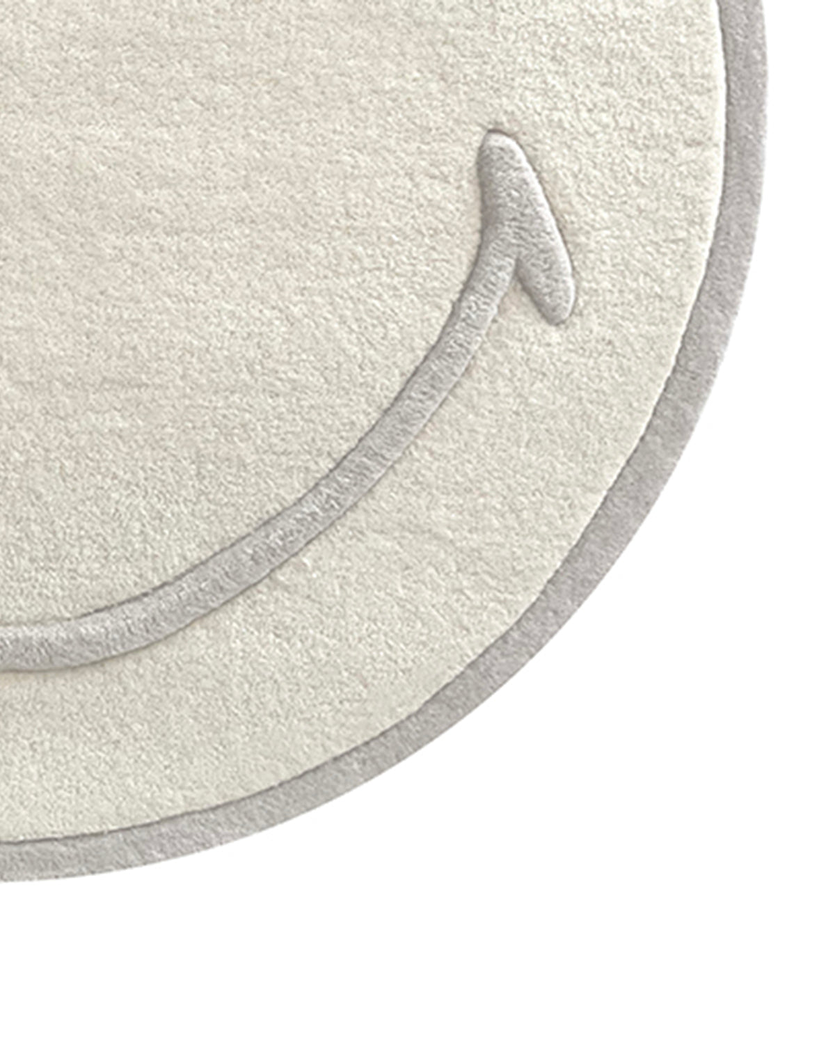 Rug SMILEY White Natural Round Diam. 3.2ft