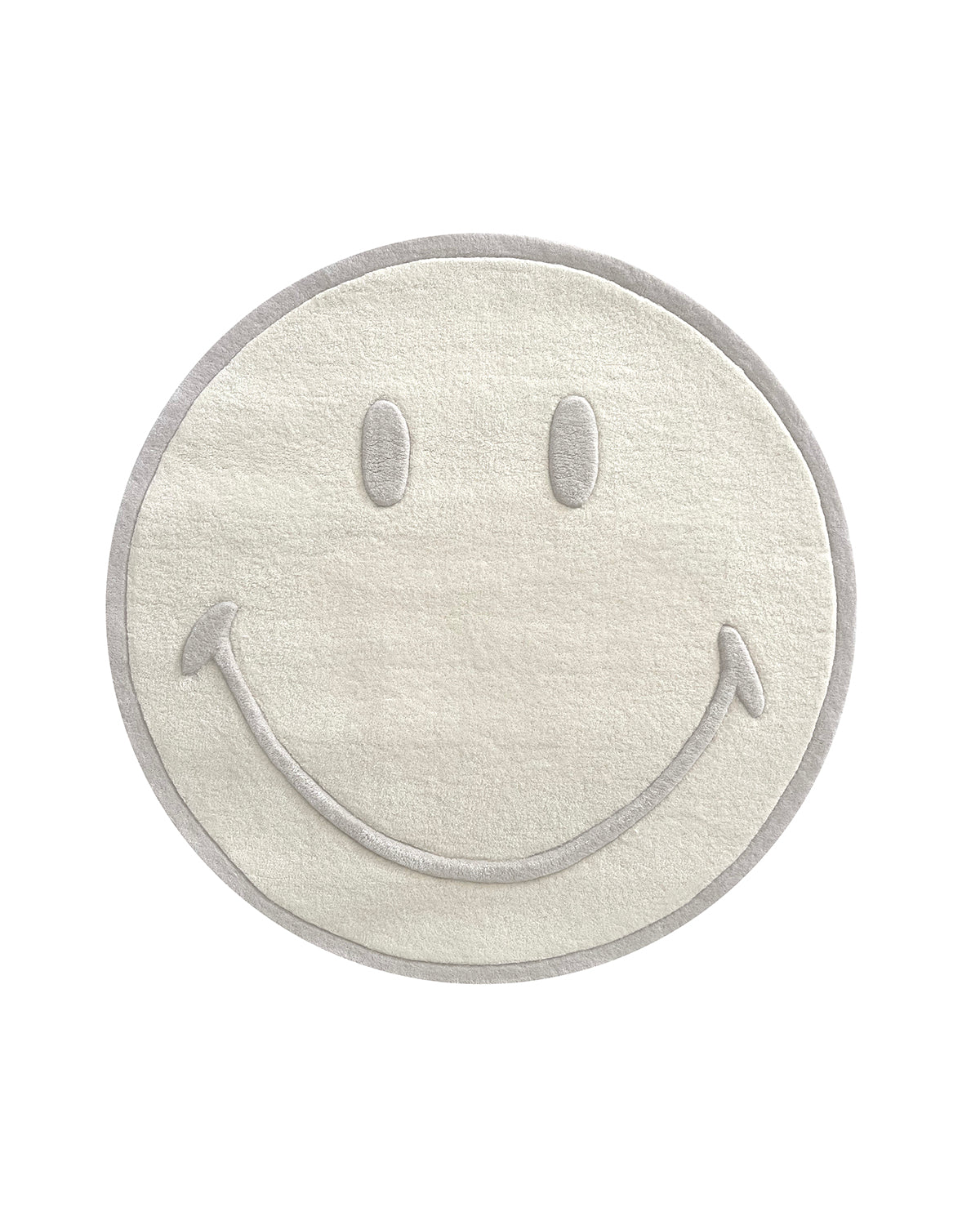 Rug SMILEY White Natural Round Diam. 3.2ft