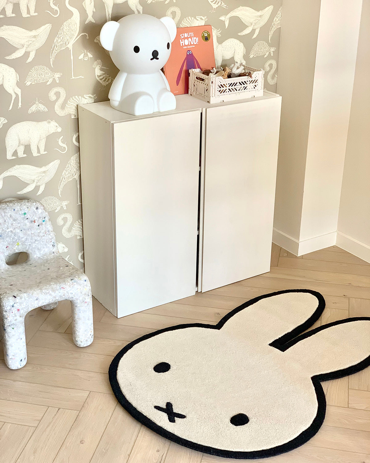Rug NIJNTJE MIFFY Cream / Black Print 2.6 x 3.7ft