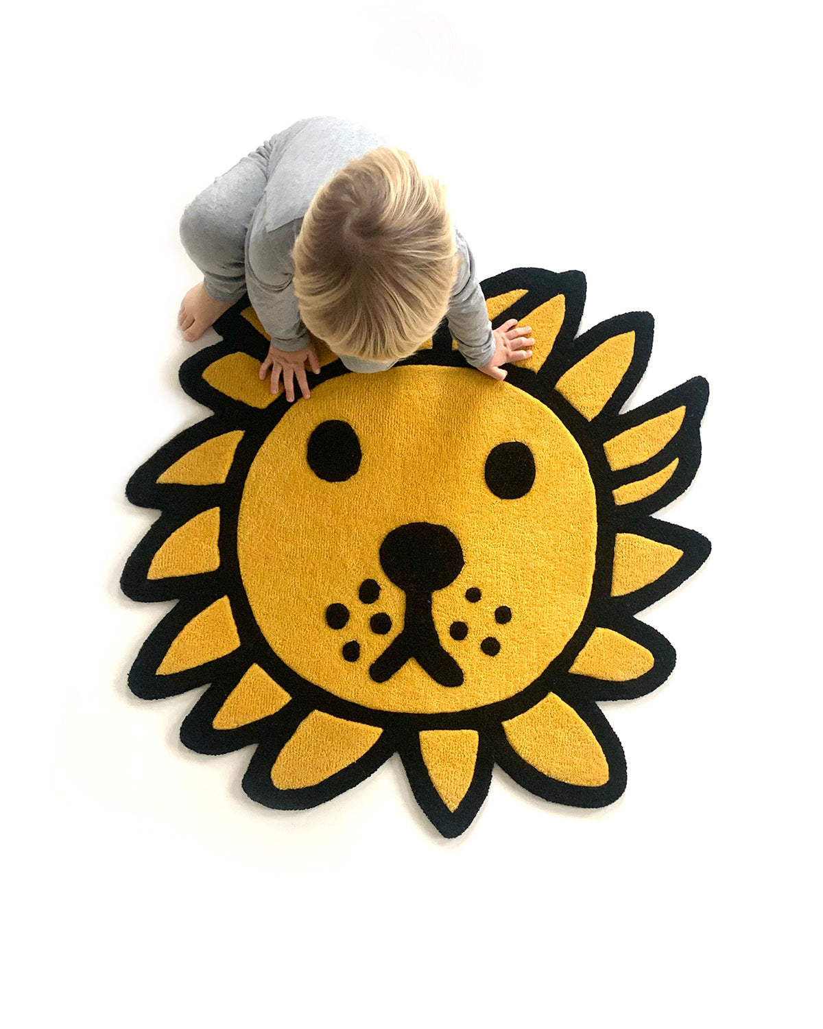 Rug LEEUW Lion Orange / Black Print 3 x 3ft