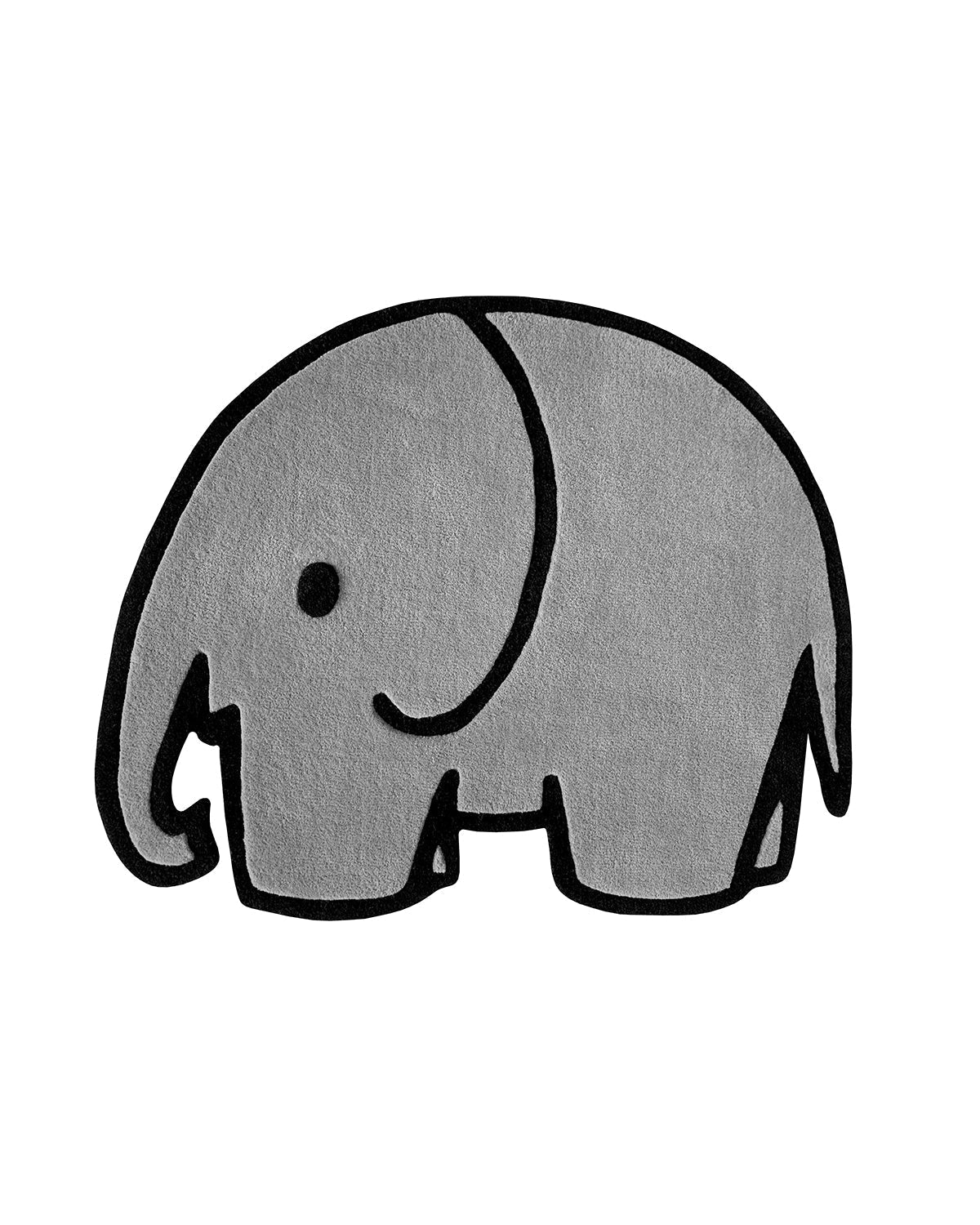 Rug OLIFANT Elephant Grey / Black Print 3.3 x 2.7ft
