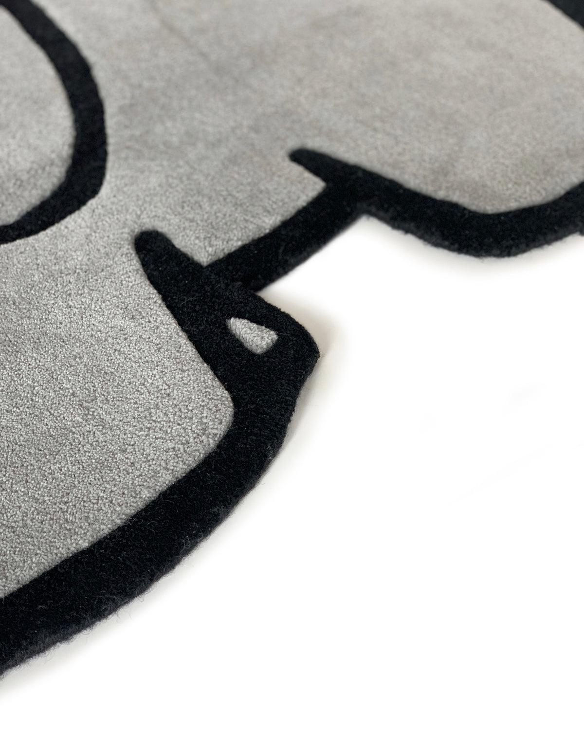 Rug OLIFANT Elephant Grey / Black Print 3.3 x 2.7ft