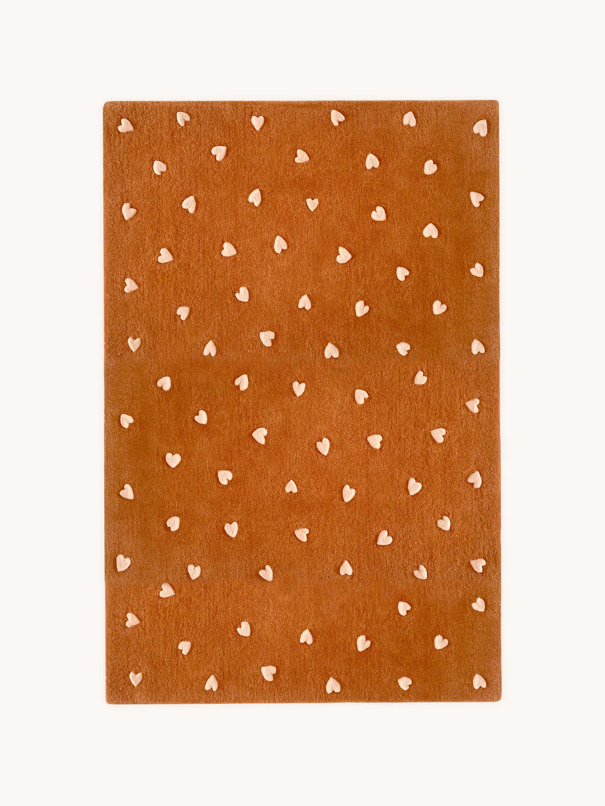 Rug HEARTS Brown / Pink Print 3.9 x 5.9 ft by Maison Deux