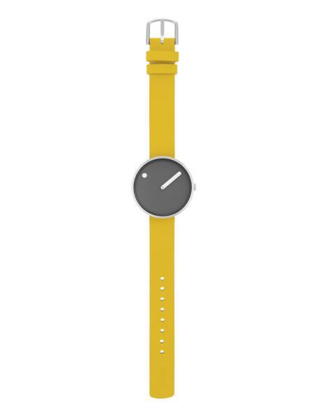 PICTO 34 mm / Thunder Grey dial / Canary Yellow leather strap