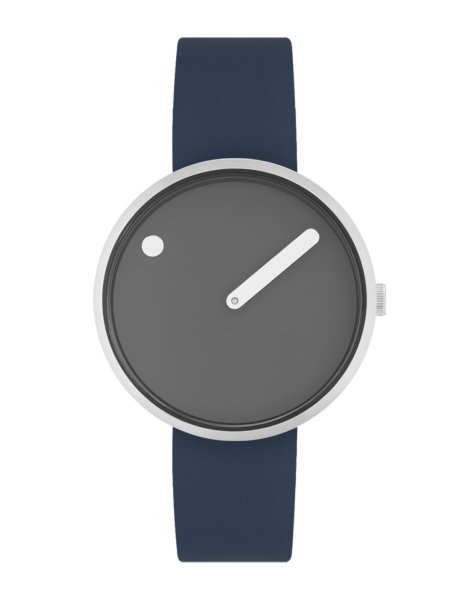PICTO 34 mm / Thunder Grey dial / Midnight Blue leather strap