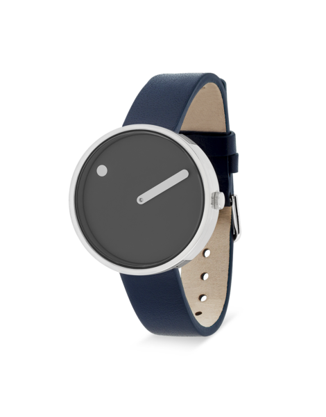 PICTO 34 mm / Thunder Grey dial / Midnight Blue leather strap