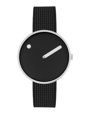 PICTO 34 mm / Black dial / Matt black mesh band