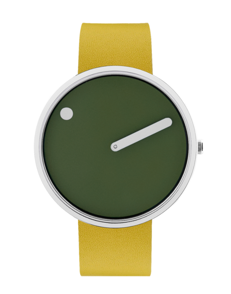 PICTO 40 mm / Fresh Olive dial / Canary Yellow leather strap