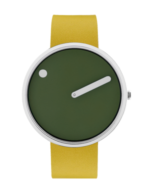 PICTO 40 mm / Fresh Olive dial / Canary Yellow leather strap