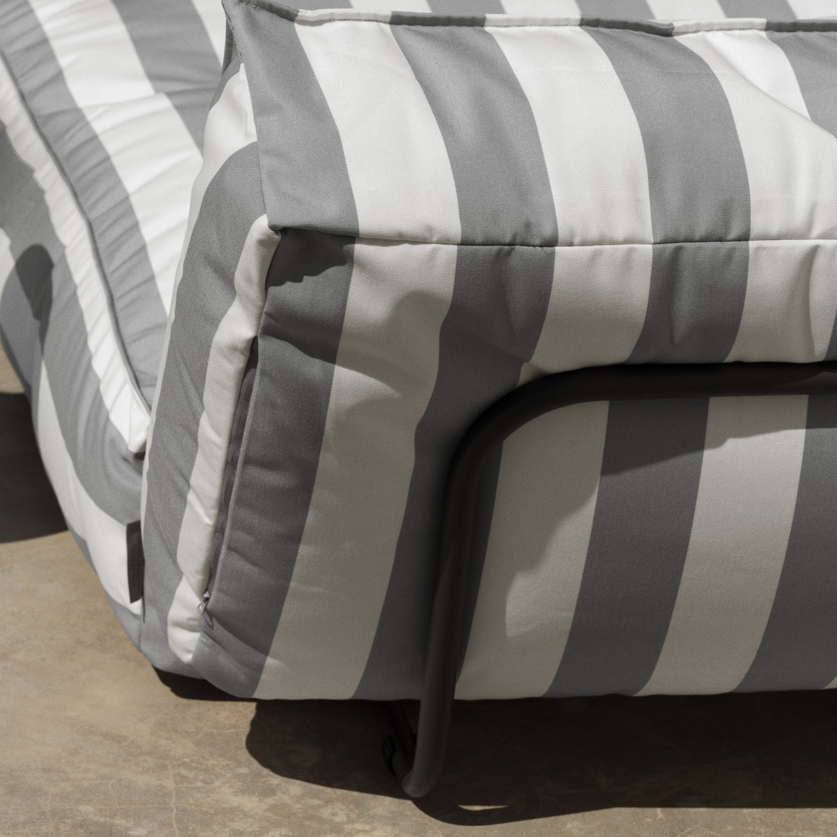 STAY Cabana Stripe Low-Profile Outdoor Patio Convertible Daybed Lounger - Luxury Pool Furniture - Water and UV Resistant by Blomus
