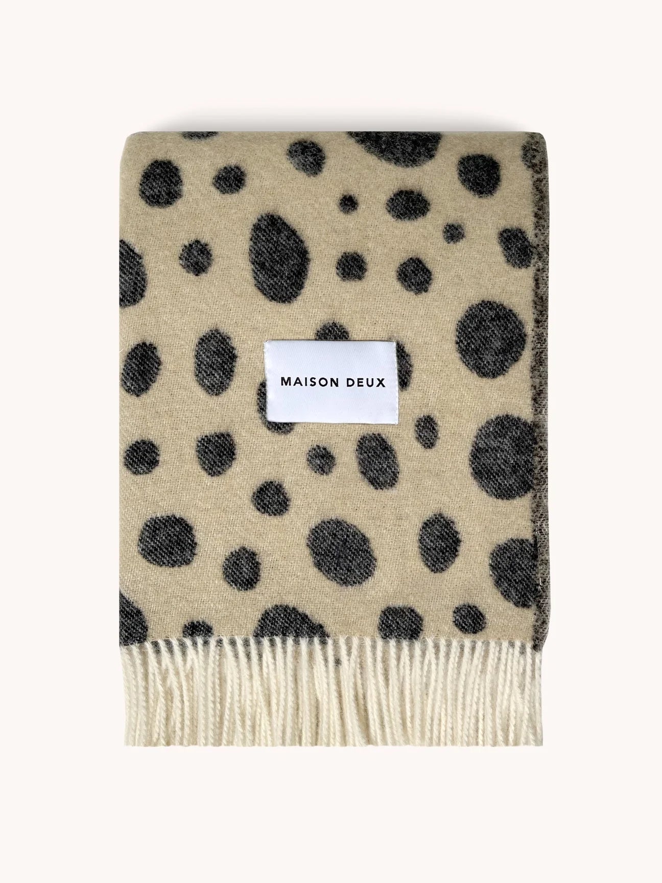 Blanket CHEETAH Beige / Black Print 4.25 x 6.5 ft by Maison Deux