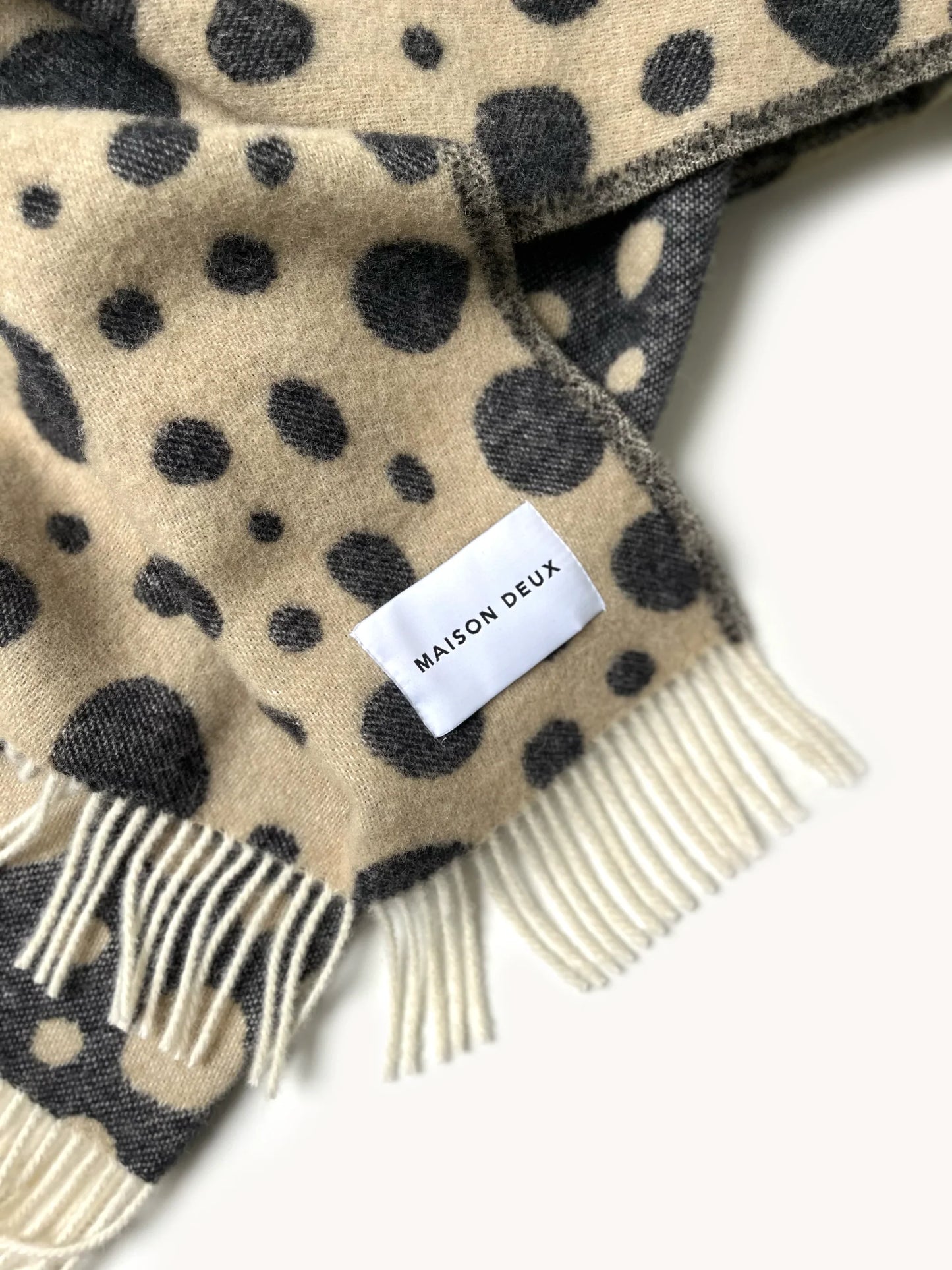 Blanket CHEETAH Beige / Black Print 4.25 x 6.5 ft by Maison Deux