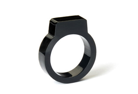 BLING-BLINK "SIGNET" ACRYLIC RING (Black) design by AMTStudio