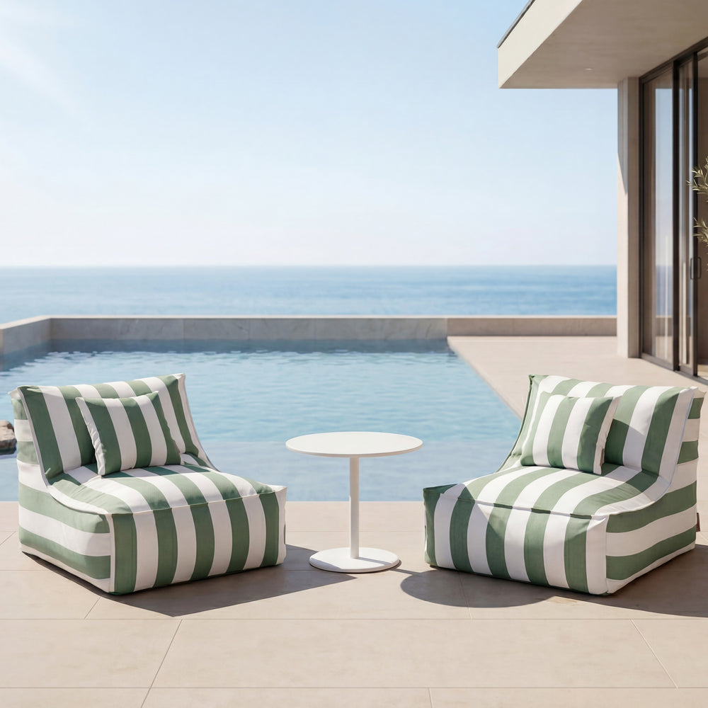 STAY Cabana Stripe Low-Profile Outdoor Patio Lounge Chair - Luxury Pool Furniture - Water and UV Resistant by Blomus