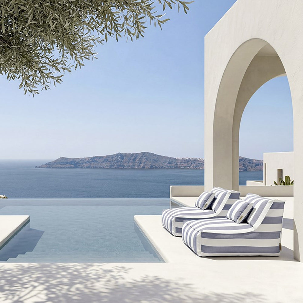 STAY Cabana Stripe Low-Profile Outdoor Patio Lounge Chair - Luxury Pool Furniture - Water and UV Resistant by Blomus