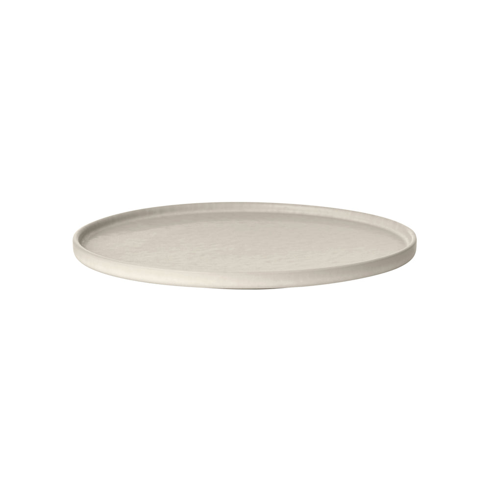 Set of 2 MAKOTO Japanese Style Stoneware Plate With Pedestal - Dinner Plate, Side Plate, Dessert Plate by Blomus Tableware