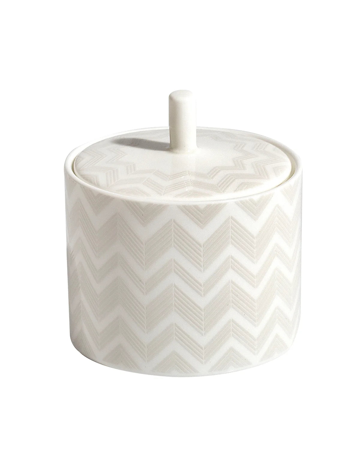 Sugar Pot ZIG ZAG White diam. 3.3", H 3.5" by Missoni Home