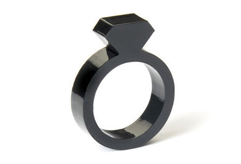 Diamond Acrylic Ring - Black 1/4" design by AMT