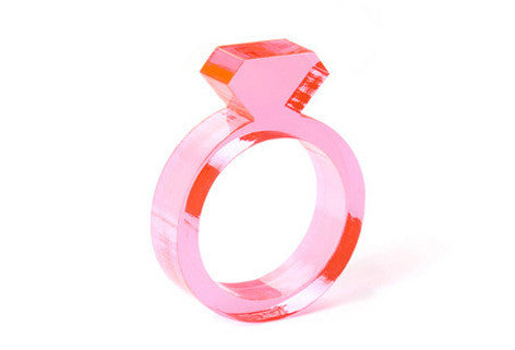 Diamond Acrylic Ring - Fluo Pink 1/4" design by AMT