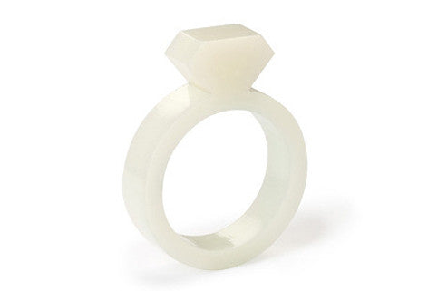 Diamond Acrylic Ring - Ivory 1/4" design by AMT