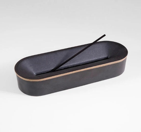 Elemense Incense Tray w/ Lid Black / Porcelain