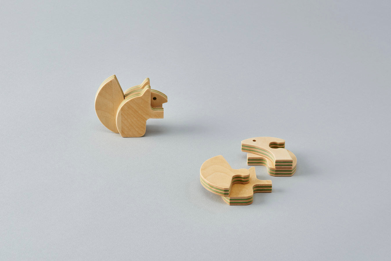 Ezorisu-Ezo Squirrel (Green) Puzzle by Plywood Laboratory