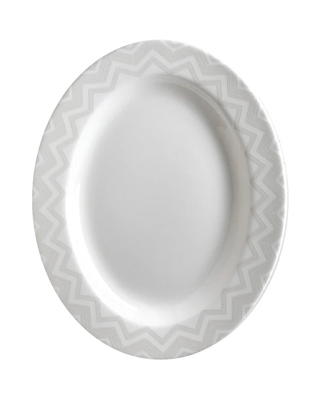 Oval Dish ZIG ZAG White 14" by Missoni Home