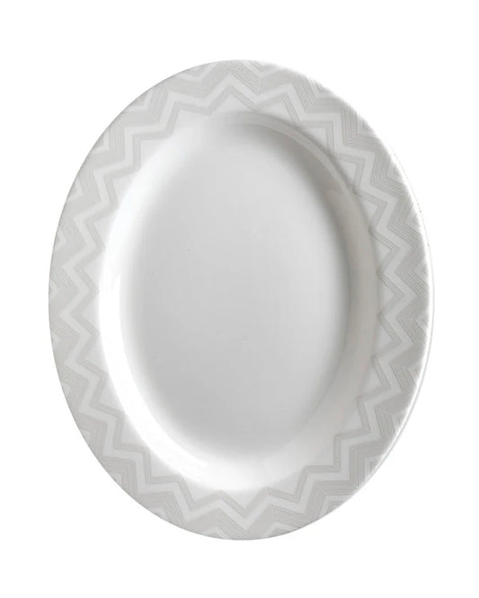 Oval Dish ZIG ZAG White 14" by Missoni Home