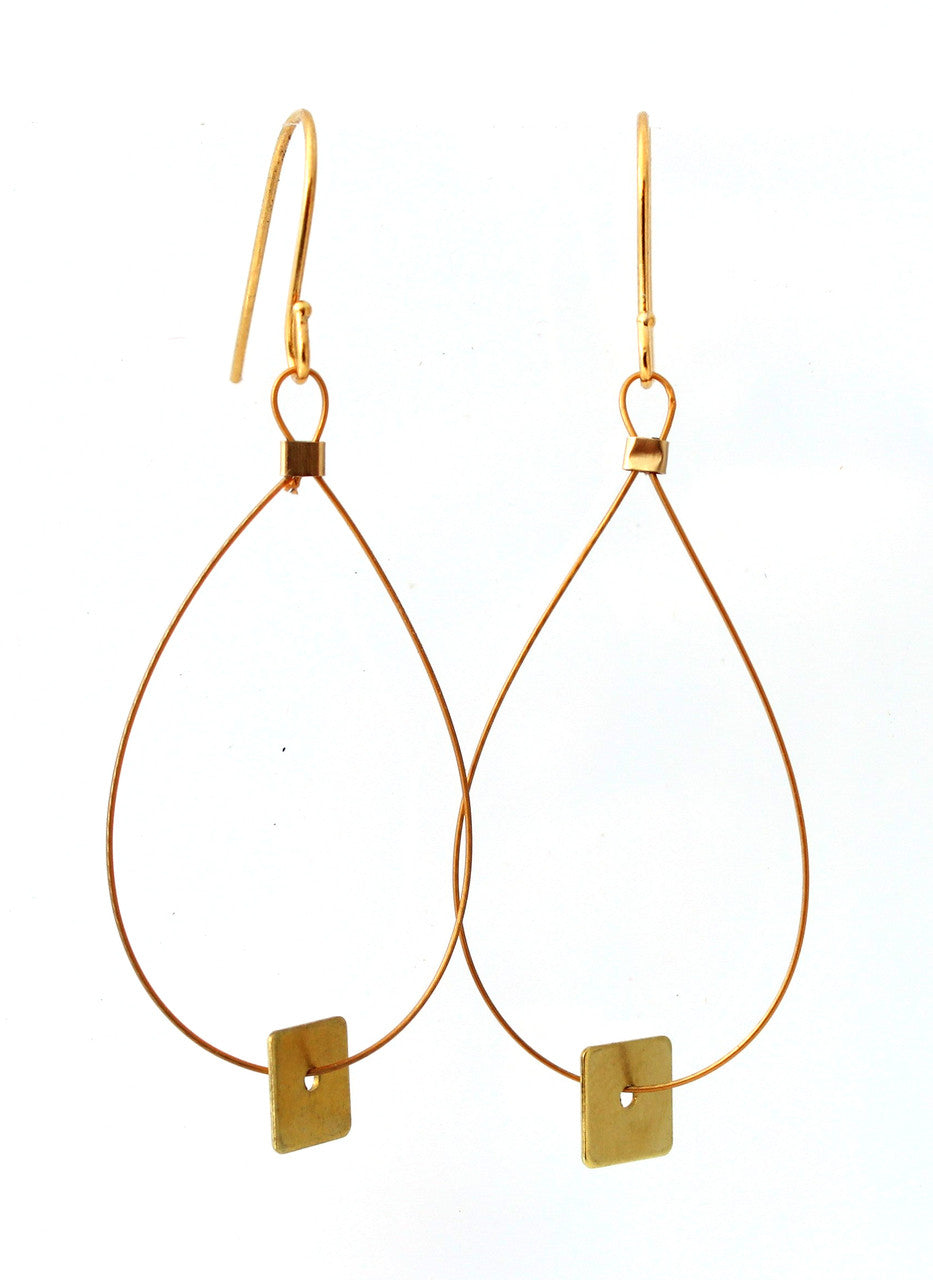 BRASS MINI SQUARE EARRINGS