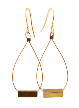 BRASS SQUARE TUBE EARRINGS