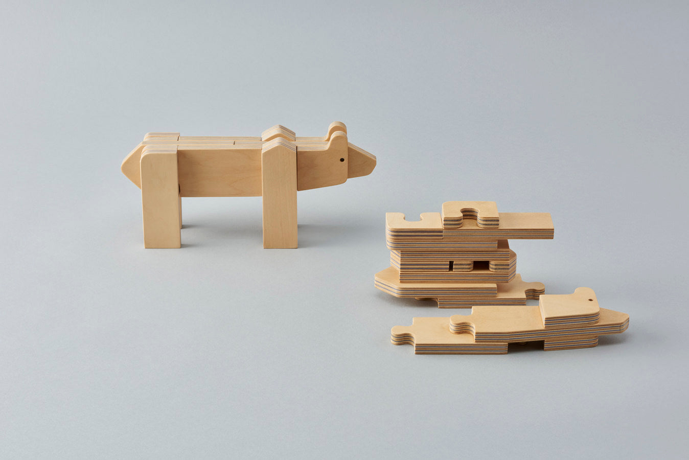 Higuma Bear (Blue) Puzzle by Plywood Laboratory