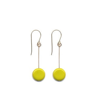 E1126 Lime Circle Drop Earrings
