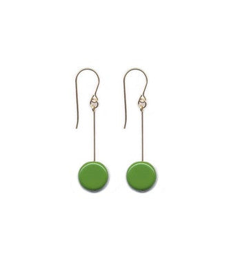 E1127 Green Circle Drop Earrings