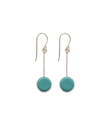 E1128 Turquoise Circle Drop Earrings